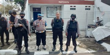 Di Hari Raya Idul Fitri, Personel Polres Banjar Pengamanan Peringatan Kenaikan Isa Al-Masih di Gereja