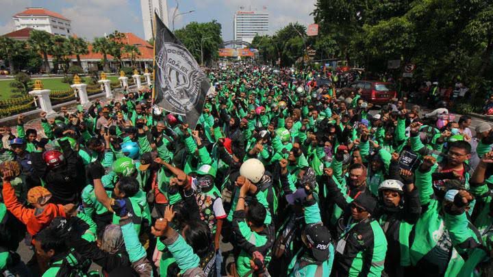 Demo Besar Ojek dan Taksi Online Digelar di Jakarta, Aplikasi Dimatikan Massal