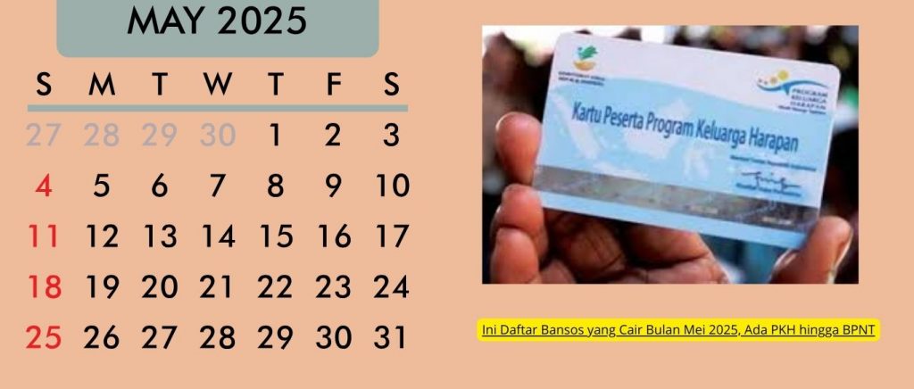 Jadwal Pencairan Bansos Mei 2025: PKH, PIP, dan Sembako Diperkirakan Cair Bulan Ini
